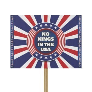 Protest Sign - No Kings in the USA (Blue Stars)