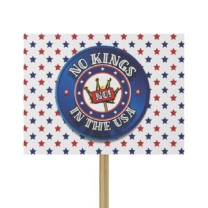 Protest Sign - No Kings in the USA (Red Blue Stars)